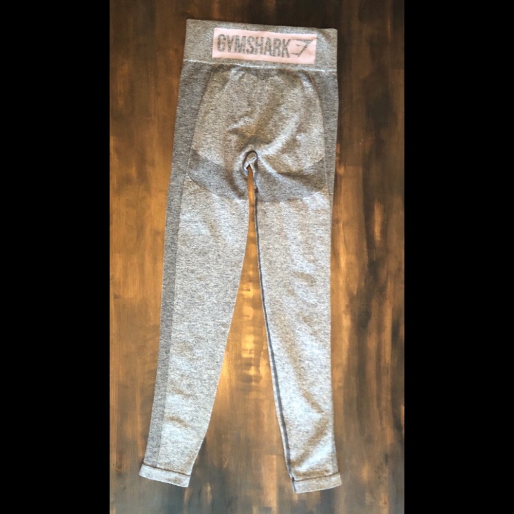 Gymshark High Waisted Flex Leggings - Grey/Pink -S - Picture 4 of 6